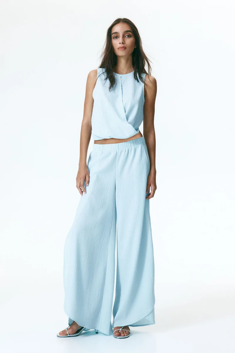 H&M Wrap-detail crinkled top
