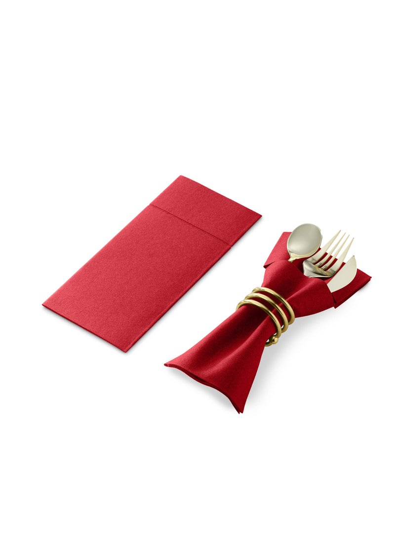 general 50-Pieces Disposable Dust-Free Dinner Napkins With Built-In Flatware Pocket Prefolded Cloth Like Paper Napkins For Wedding Dinner Or Party - Image 3