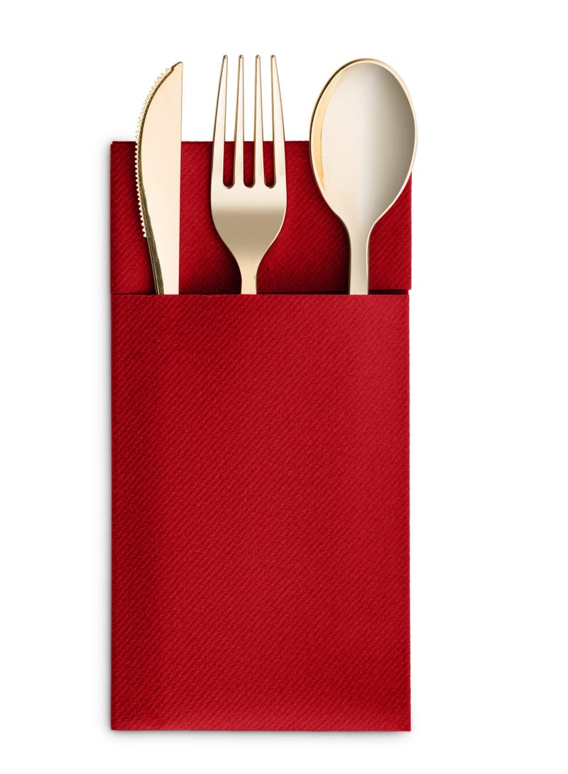 general 50-Pieces Disposable Dust-Free Dinner Napkins With Built-In Flatware Pocket Prefolded Cloth Like Paper Napkins For Wedding Dinner Or Party - Image 4