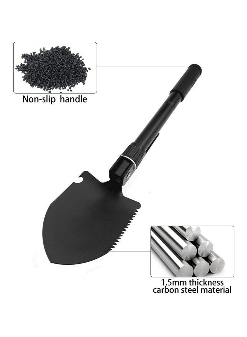 ECVV Military Portable Folding Shovel and Pickax, Small Compact Pickaxe with Carrying Pouch, Military Entrenching Survival Multitool for Camping, Hiking, Backpacking, Pouch Included - Image 4