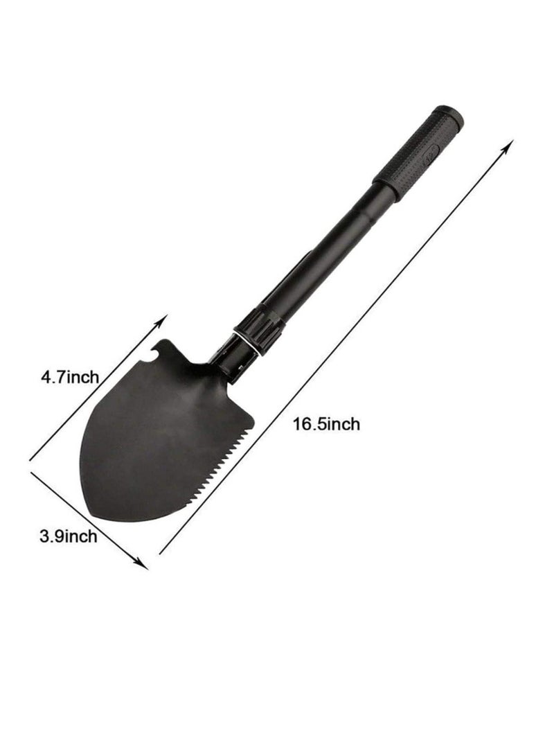 ECVV Military Portable Folding Shovel and Pickax, Small Compact Pickaxe with Carrying Pouch, Military Entrenching Survival Multitool for Camping, Hiking, Backpacking, Pouch Included - Image 1