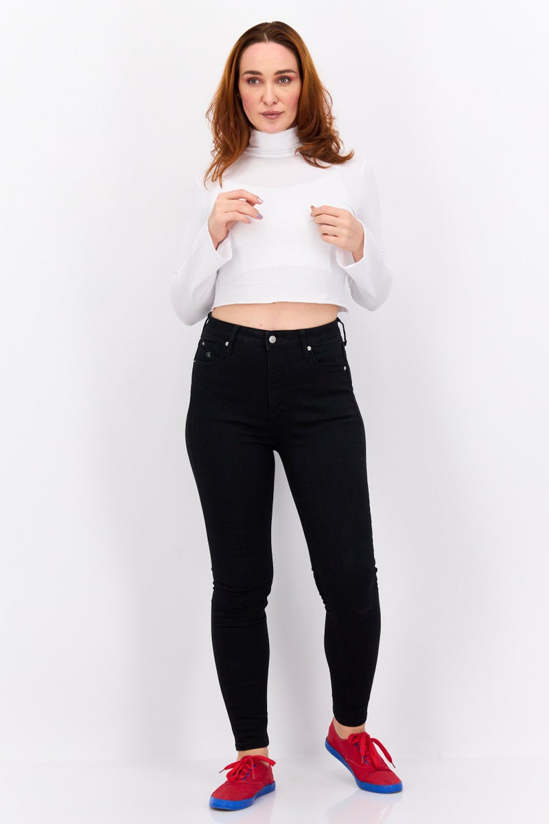 NASTY GAL Women High Neck Long Sleeve Plain Top, White - Image 4