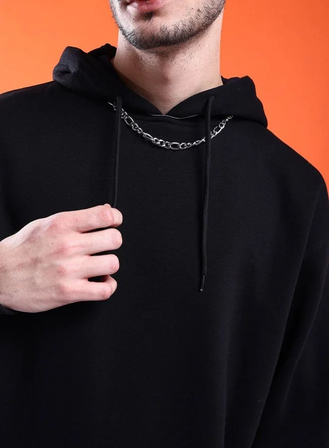 The Indian Garage Co  The Indian Garage Co Men Regular Fit Solid Hooded Full Sleeves Sweatshirt  | Best Price UAE