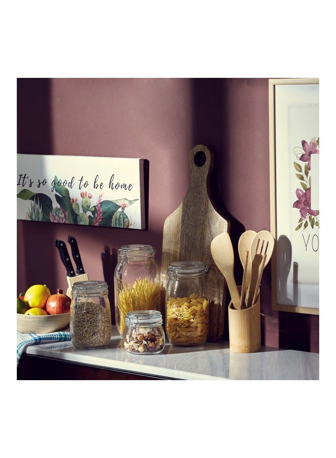 Spice Storage Container with 1000ml Capacity Glass Canister With Metal Clip Food Storage Container Clear - Image 5