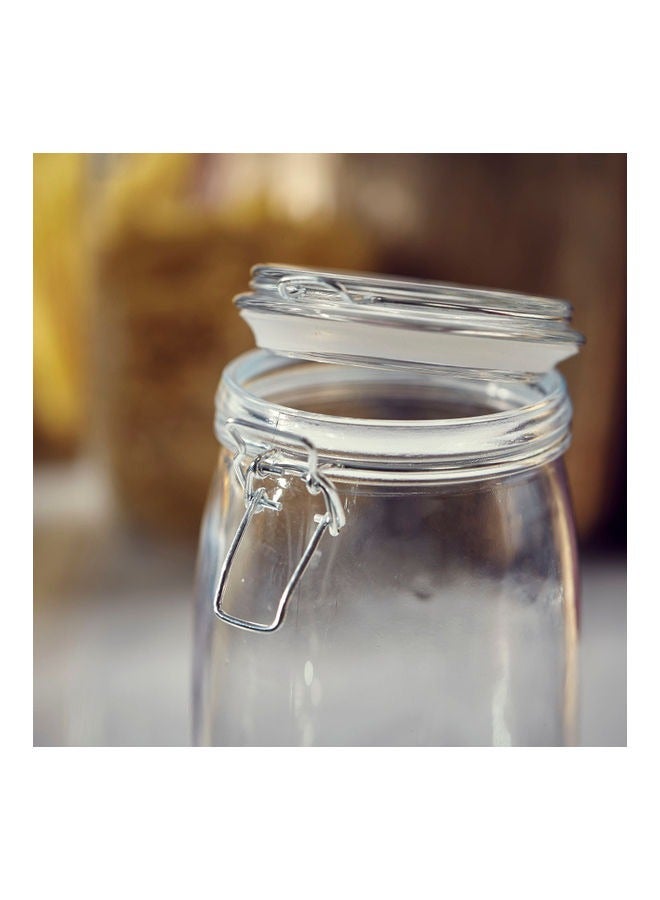Spice Storage Container with 1000ml Capacity Glass Canister With Metal Clip Food Storage Container Clear - Image 4