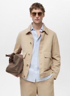 Mango Man Essential Pockets Overshirt  - Image 1