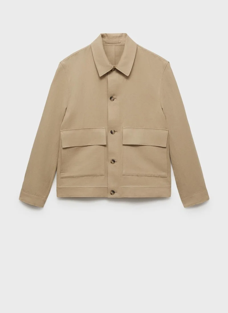 Mango Man Essential Pockets Overshirt