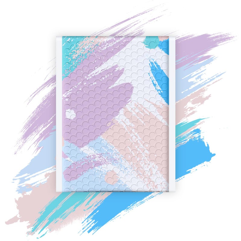 Fuxury Bubble Mailers 6x10" Watercolor Soft Pastel Padded Envelopes 100 Pack Small Bubble Envelopes Usable Size 6x9" Padded Mailers Special Design Shipping Bags for Small Business Jewelry Makeup #0 - Image 5