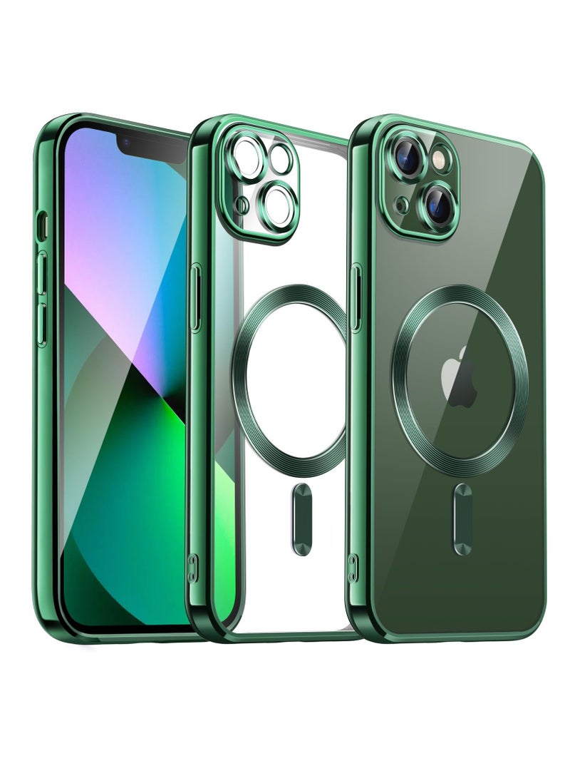Jetech Electroplated Case for iPhone 13 6.1 Inch Camera Lens Full Protection Compatible with Magsafe Wireless Charging Shockproof Soft TPU Phone Cover Green - Image 1