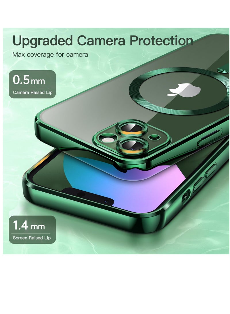 Jetech Electroplated Case for iPhone 13 6.1 Inch Camera Lens Full Protection Compatible with Magsafe Wireless Charging Shockproof Soft TPU Phone Cover Green - Image 3