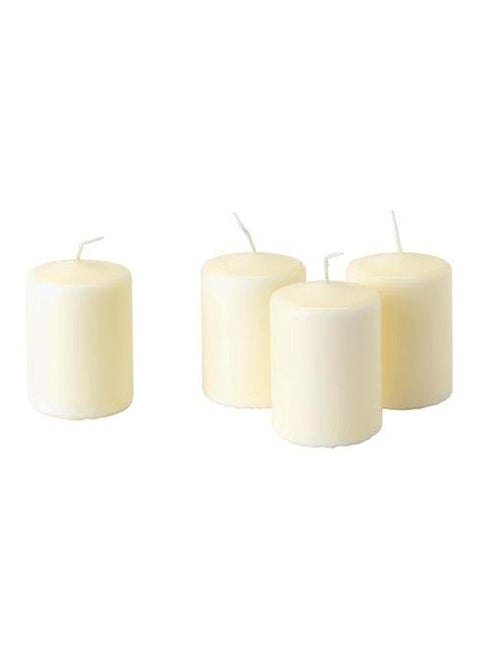 Unscented Block Candle  4 Pack  Natural