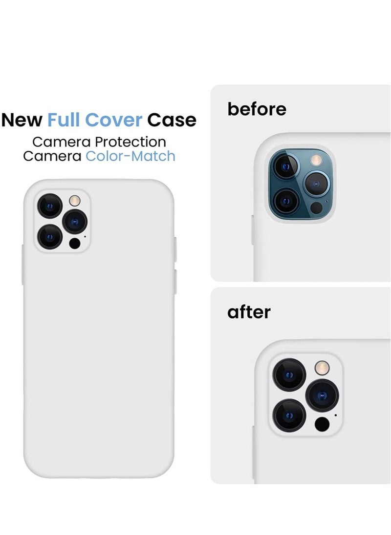 Raxoom for iPhone 14 Pro Max Case, Silicone Upgraded [Camera Protection] Phone Case with [2 Screen Protectors], Soft Anti-Scratch Microfiber Lining Inside, 6.7 inch, White - Image 3