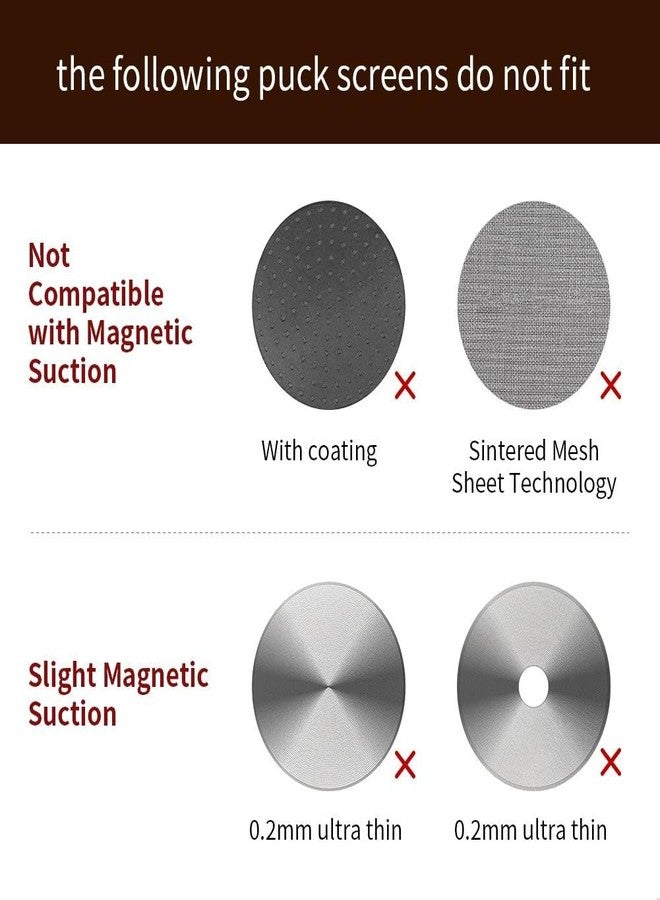 watchget Magnetic Bracket for Puck Screen V2, Aluminum Alloy Espresso Shower Screen Holder Rack, Automatic Adsorption for Puck Screens, Compatible with Most Reusable Coffee Filter, Silver - Image 3
