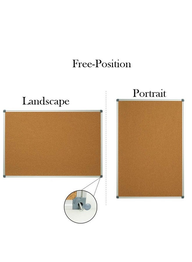 Lockways Cork Board Bulletin Board, Double Sided Corkboard 36" x 24", Wall-Mounted Aluminum Framed Message Presentation Notice Board 3 x 2 - Image 2