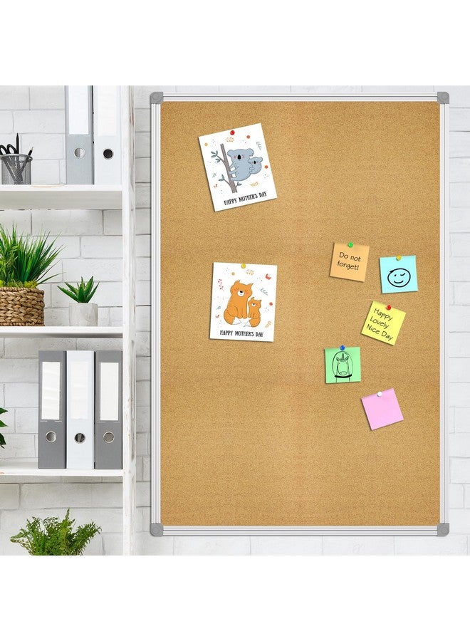 Lockways Cork Board Bulletin Board, Double Sided Corkboard 36" x 24", Wall-Mounted Aluminum Framed Message Presentation Notice Board 3 x 2 - Image 5
