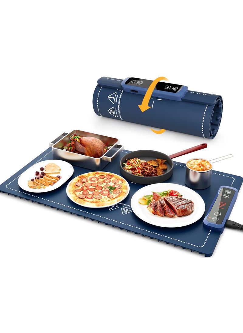 Brikipth Brikipth Food Warming Mat Roll Up Food Warmer with Fast Even Heating PremiumGrade Silicon Material 3 Temperature Settings Auto ShutOff Versatile Food Warmers for Partiesand Home Use  - Image 1
