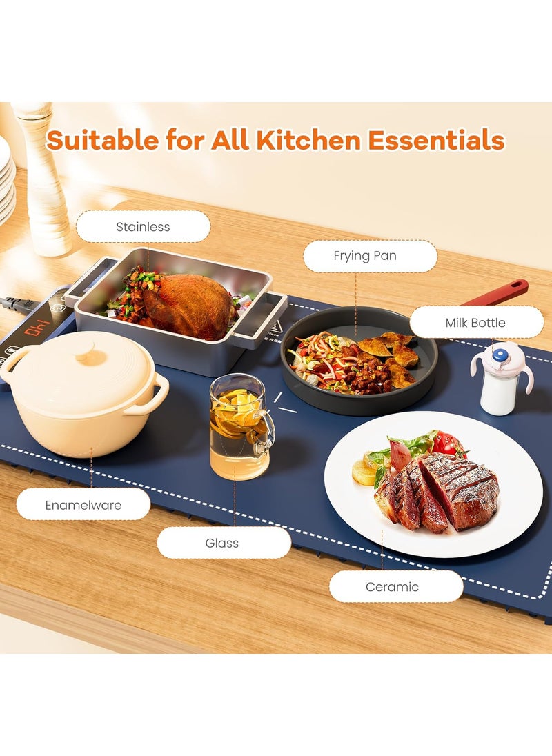 Brikipth Brikipth Food Warming Mat Roll Up Food Warmer with Fast Even Heating PremiumGrade Silicon Material 3 Temperature Settings Auto ShutOff Versatile Food Warmers for Partiesand Home Use  - Image 4