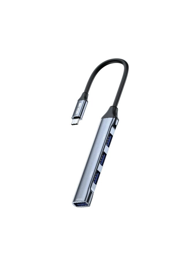 GREEN LION 4 IN 1 USB-C Hub & Docking Station Adapter / PD 100W / 1×USB-A 3.0 & 3×USB-A 2.0 Ports / Plug & Play / Universal Compatibility / Up to 400 Mbps High Speed Data Transfer / for Laptop & Keyboard & Mouse & Cables - Black - Image 1