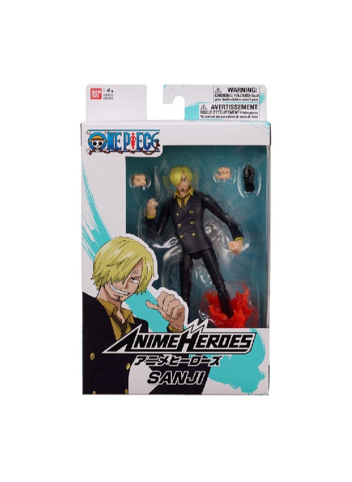 Bandai Anime Heroes One Piece Sanji 7-Inches | Collectible Action Figure | Interchangeable Hands | Perfect Gift for Collectors, Manga & Anime Lovers!  - Image 1