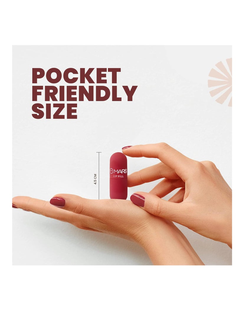 MARS Mini Lip Pill High Pigmented Matte Lipstick Set of 3   Transfer Proof and Smudge Proof   Travel Friendly  3.1 gm*3  01 Romantic Red