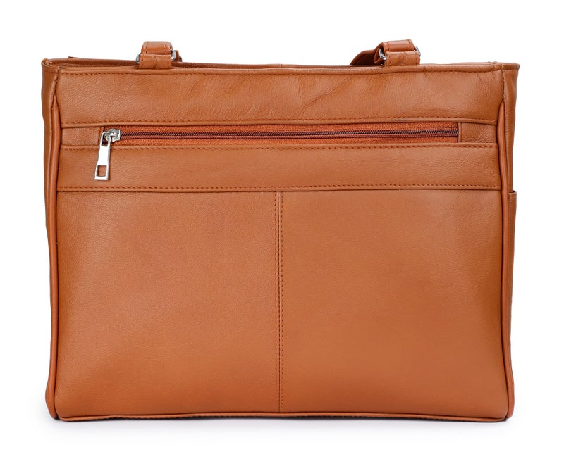 K London Ladies Leather Handbag in Soft Leather - Womens Designer Shoulder Hand Bag – Medium Practical Size (Tan) - Image 5