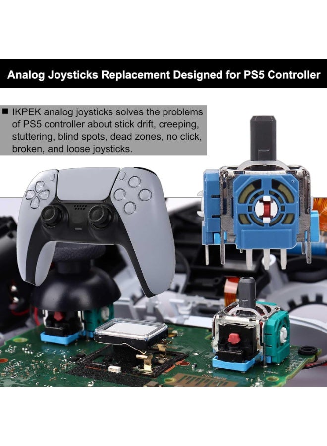 6pcs Analog 3D Joysticks Replacement for PS5 Controller, Joysticks Part with Repair Screwdriver Kit for Playstation 5 DualSense Controller - Image 2