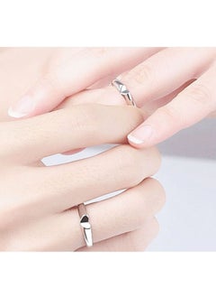 Y&D 925 Sterling Silver Heart Shaped Couple Ring  - Image 4