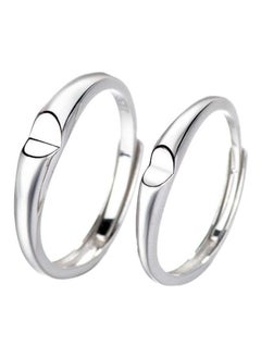 Y&D 925 Sterling Silver Heart Shaped Couple Ring  - Image 1