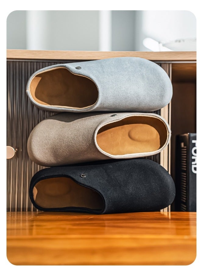 Men's Suede Birken Style Closed Toe Mule Slippers, Slip On Lazy Office Indoor Outdoor Clogs, Non-Slip Odor Resistant Comfort Casual Slides - Image 5