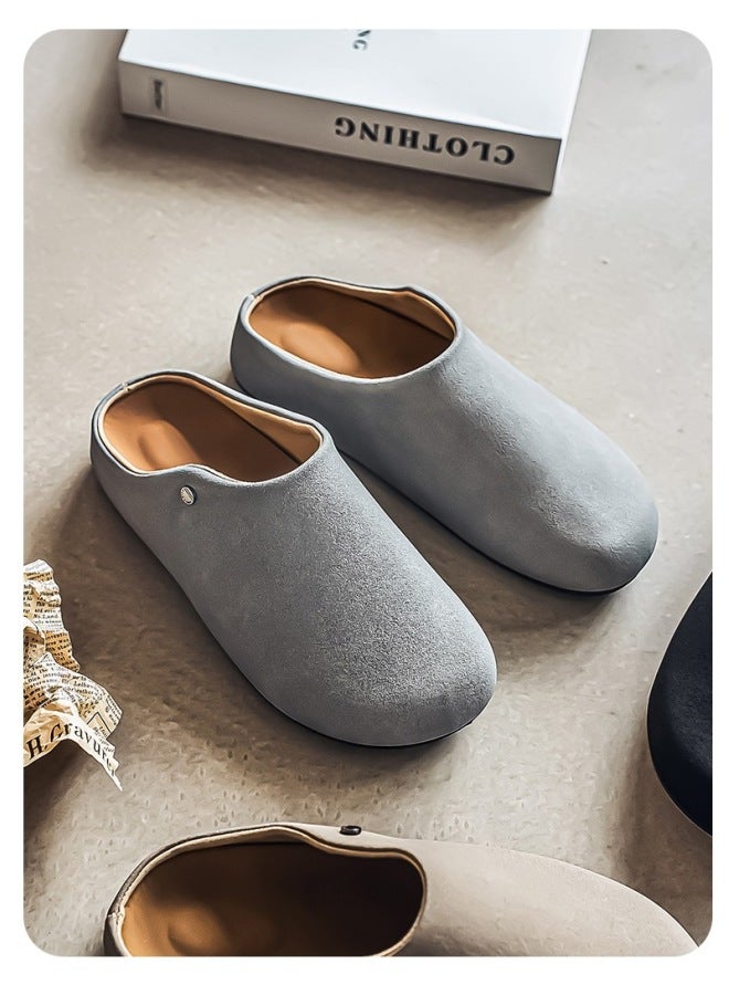 Men's Suede Birken Style Closed Toe Mule Slippers, Slip On Lazy Office Indoor Outdoor Clogs, Non-Slip Odor Resistant Comfort Casual Slides - Image 4