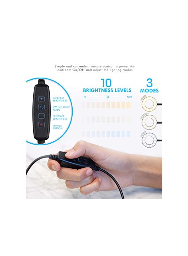 KASTWAVE Selfie Ring Light With 24” Gooseneck Stand & Cell Phone Holder, Social Media Influencer Live-Streaming Phone Mount And Light Kit For Live Stream Office Kitchen(Black) - Image 4