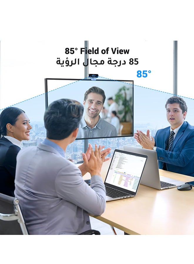 Ugreen 1080P Webcam with USB HD Microphone, 1080P/30fps 720P/60fps Stream Camera, with Auto Light Correction, Dual Noise Reduction Microphones, for Skype/Facebook/Youtube, Laptop/PC, Plug and Play - Image 2