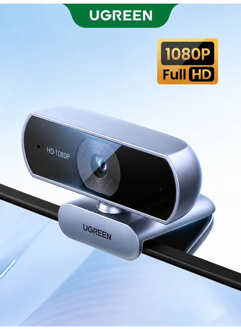 يو جرين كاميرا ويب 1080P مع ميكروفون USB HD، وكاميرا تيار 1080P/30fps 720P/60fps، مع تصحيح تلقائي للضوء، وميكروفونات مزدوجة لتقليل الضوضاء، لـ Skype/Facebook/Youtube، ولابتوب/PC، والتوصيل والتشغيل - Image 1