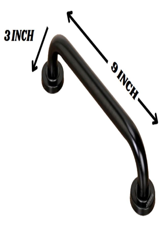 PEFKO PFK057 Stainless Steel Wall Mounted Grab Bar, Towel Bar, Bathtub Rails, Safety Hand Support Balance Handle Bars, Bathroom Accessories for Home, Hotel (Black [ Pack of 1 ], 9 INCH) - Image 2