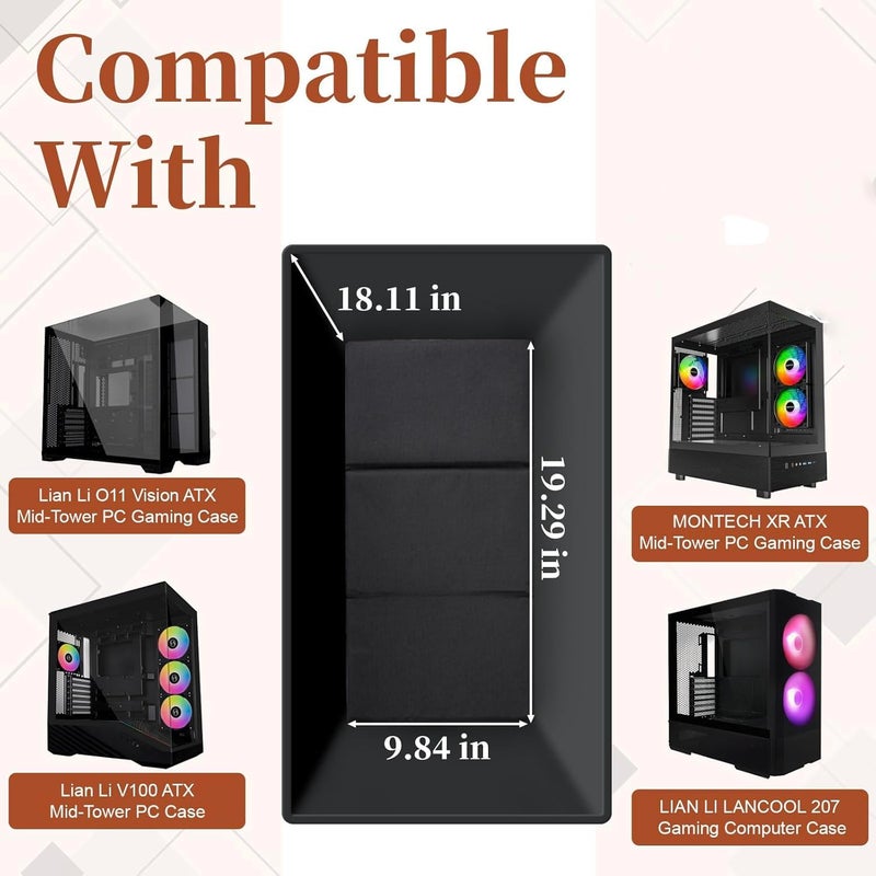 Wigojoy Computer Desktop Tower Large Carrying Case, PC Travel Case for Computer's Box for Moving, Portable Gaming Backpack for Keyboard, Mouse and Accessories, Bag Compatible with ATX/M-ATX mainframe chassis - Image 3