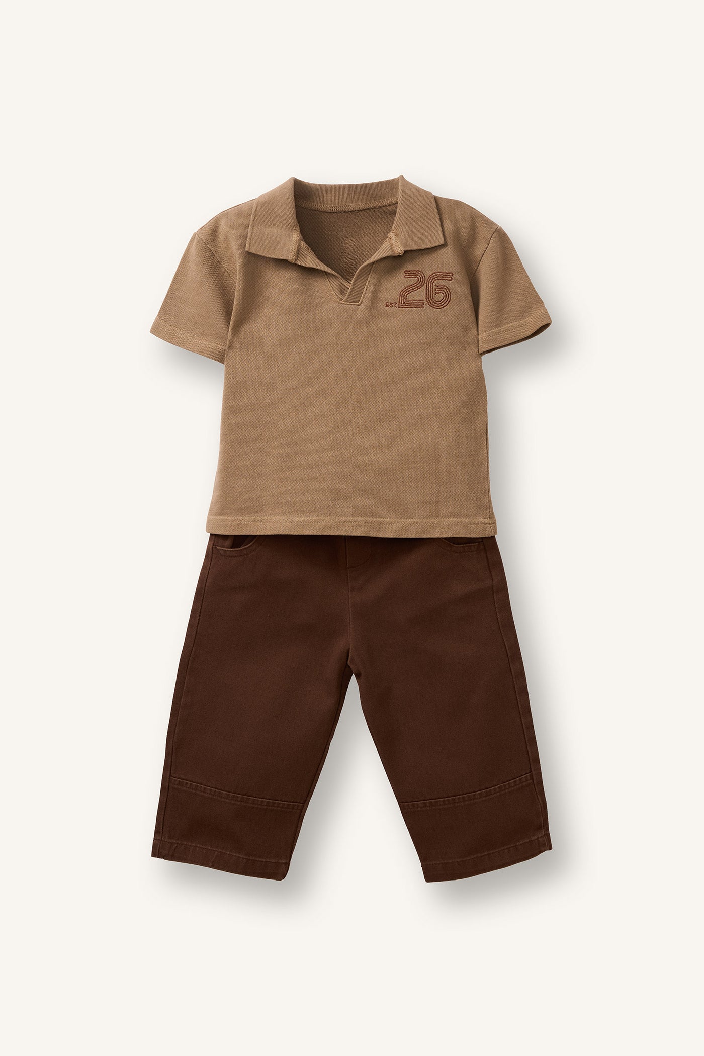 Beige BabyBoy Baby Boy Gabardine 2 Piece Set Casual