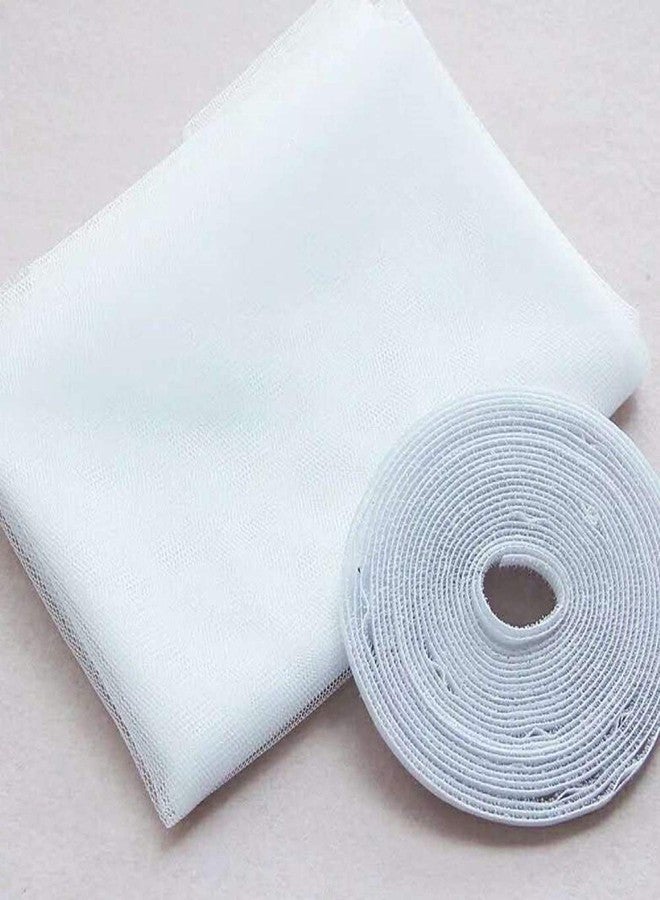 Zimble Self Adhesive Window Screen Netting Mesh Curtain with Hook and Loop Tape / Window Mosquito net for Home / Mosquito net for Windows/ Mosquito Net (1, 90cm x 100cm (3ft x 3.5ft)) - Image 2