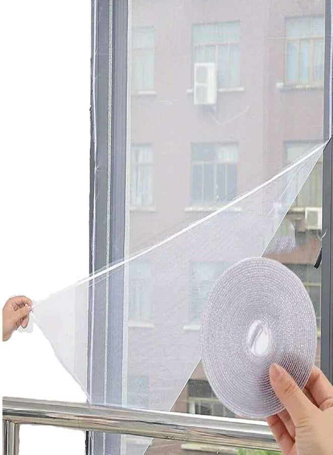 Zimble Self Adhesive Window Screen Netting Mesh Curtain with Hook and Loop Tape / Window Mosquito net for Home / Mosquito net for Windows/ Mosquito Net (1, 90cm x 100cm (3ft x 3.5ft)) - Image 1