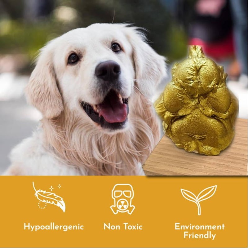 BABIES BLOOM BABIES BLOOM Dog or Cat Paw Casting kit. Pet Paw Gift for Pet Parent’s pet Owner’s Dog Lovers. Memorable Paw Print. (Pet Casting) 100g (Gold) - Image 2
