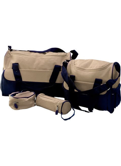 Large 4-piece diaper bag with multiple compartments to fit various baby essentials, large backpack suitable for baby diapers