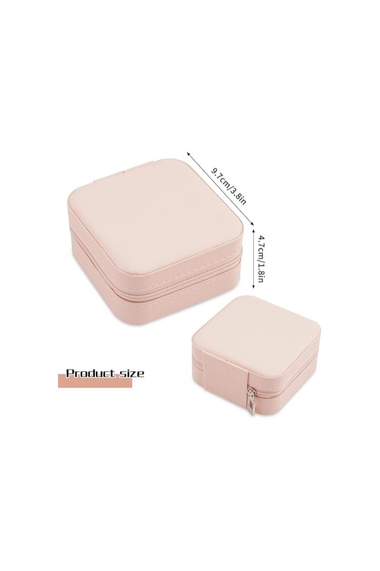 Generic Portable Travel Mini Jewelry Box Leather Jewellery Ring Organizer Case Storage Gift Box Girls Women (pink). - Image 4