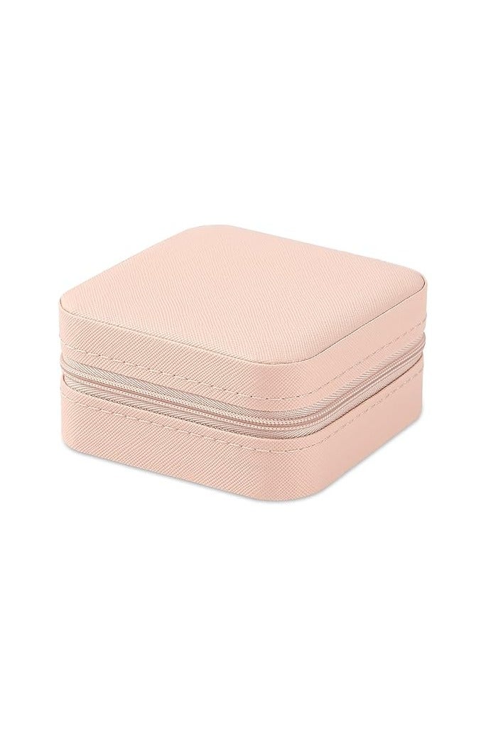 Generic Portable Travel Mini Jewelry Box Leather Jewellery Ring Organizer Case Storage Gift Box Girls Women (pink). - Image 2