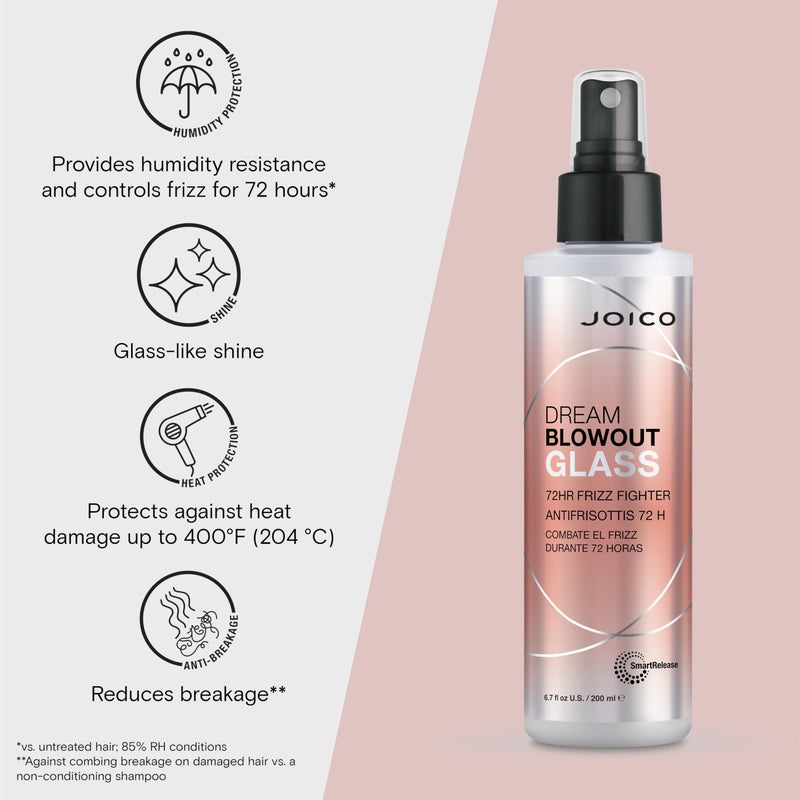 Joico Dream Blowout Glass 72-Hour Frizz Fighter | Humidity Control | Glass-Like Shine | Hydrate & Smooth | For Most Hair Types | 6.7 Fl Oz - Image 3
