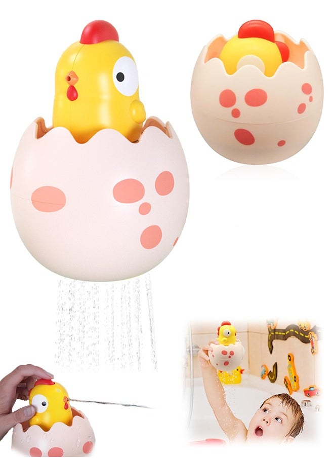 Lemon Baby Bath Toy,  Basket Stuffers for Babies Bathtub Hatching Swimming Pool, Water Spray Egg Toy  - Image 1