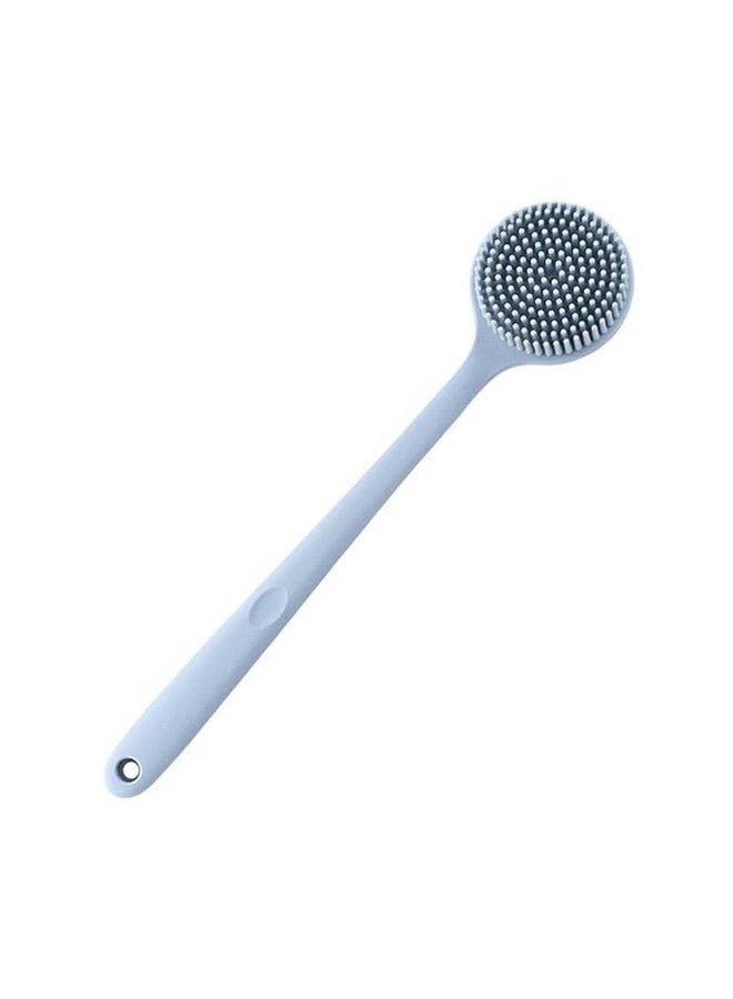 Simxen Fashion Bathing Brush Practical Back Cleaning Scrubber Back Rubbing Silicone Body Double Sided Long Handle Anti-slip Shower Bath Brush 100% BPA-Free, Hypoallergenic, Eco-Friendly - Image 1