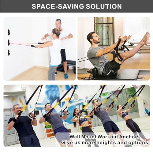 Wpbhk 3PCS Resistance Band Wall Anchors, Wall Mounted Anchors for Resistance Bands, Wall Mount Workout Anchors for Home Gym Workouts, Strength Training, Physical Therapy - Image 5