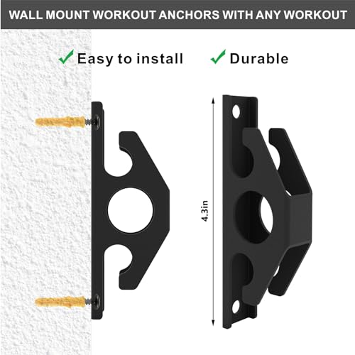 Wpbhk 3PCS Resistance Band Wall Anchors, Wall Mounted Anchors for Resistance Bands, Wall Mount Workout Anchors for Home Gym Workouts, Strength Training, Physical Therapy - Image 3