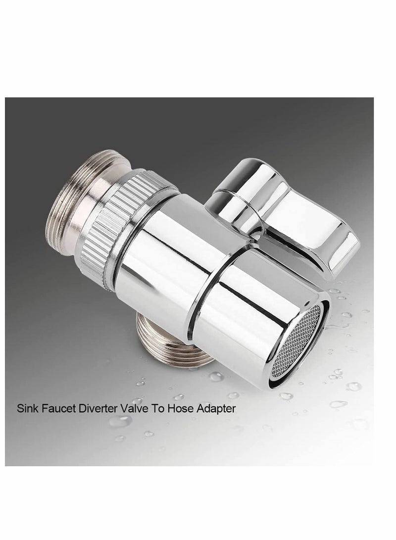 Faucet Diverter,  Bathroom Kitchen Basin Brass Sink Faucet Splitter Diverter Valve To Hose Adapter Connector M24 Hose Attachment, Sink Faucet... - Image 3