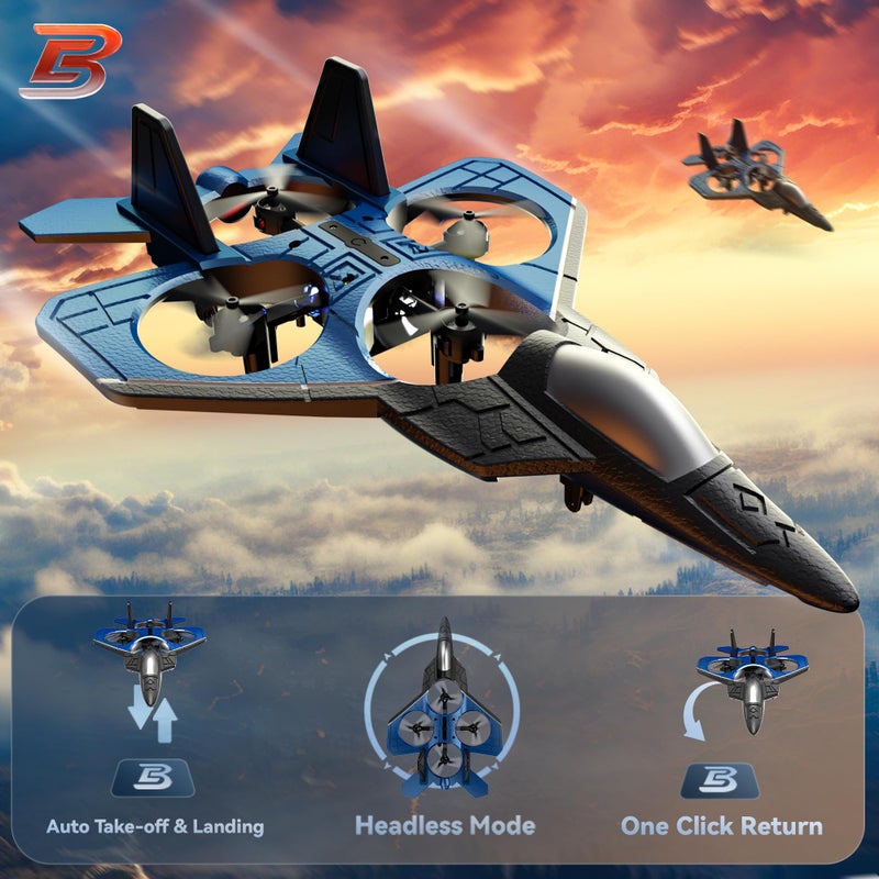 Bezgar Rc Fighter Airplane?F-22 Raptor Mini Drone Remote Control Jet Plane Stunt Drone For Adults & Kids Toy With Light Gift For Kids Beginner - Image 2
