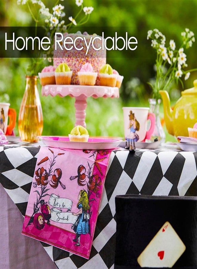 Talking Tables | 120x180 Black & White Alice in Wonderland Paper Table Cover | Disposable Tablecloth, Home Recyclable, Supplies for Mad Hatter Tea Party, Onederland Birthday, Mother's Day, Baby Shower - Image 5